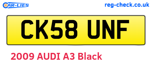 CK58UNF are the vehicle registration plates.