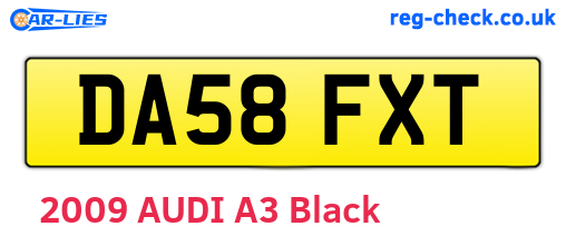 DA58FXT are the vehicle registration plates.