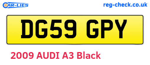 DG59GPY are the vehicle registration plates.
