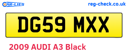 DG59MXX are the vehicle registration plates.