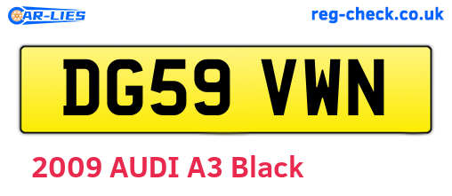 DG59VWN are the vehicle registration plates.