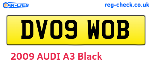 DV09WOB are the vehicle registration plates.