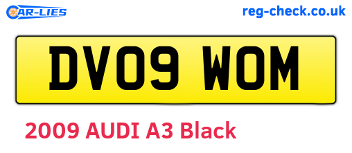 DV09WOM are the vehicle registration plates.