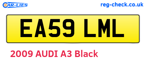 EA59LML are the vehicle registration plates.
