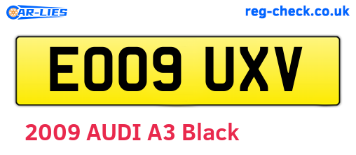 EO09UXV are the vehicle registration plates.
