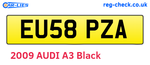 EU58PZA are the vehicle registration plates.