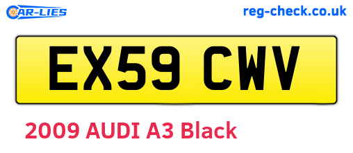 EX59CWV are the vehicle registration plates.