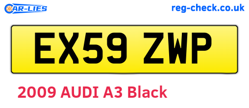 EX59ZWP are the vehicle registration plates.