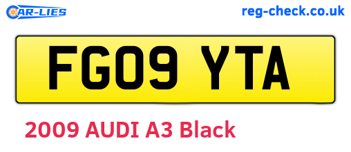 FG09YTA are the vehicle registration plates.
