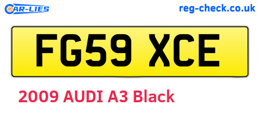 FG59XCE are the vehicle registration plates.