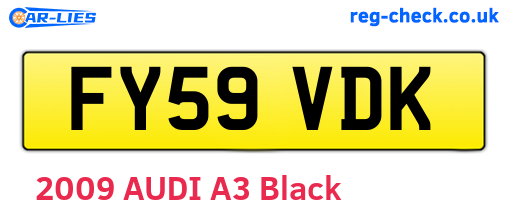 FY59VDK are the vehicle registration plates.