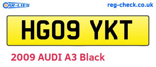 HG09YKT are the vehicle registration plates.