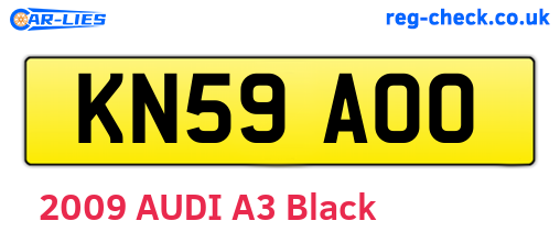 KN59AOO are the vehicle registration plates.