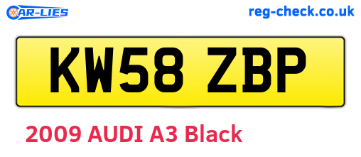 KW58ZBP are the vehicle registration plates.