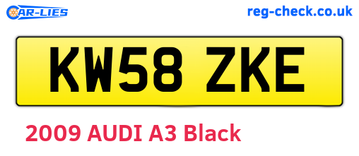 KW58ZKE are the vehicle registration plates.