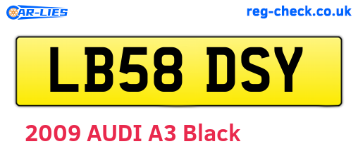 LB58DSY are the vehicle registration plates.