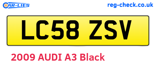 LC58ZSV are the vehicle registration plates.
