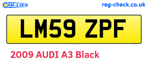 LM59ZPF are the vehicle registration plates.