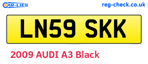 LN59SKK are the vehicle registration plates.