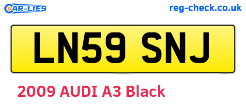 LN59SNJ are the vehicle registration plates.