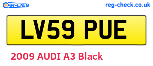 LV59PUE are the vehicle registration plates.