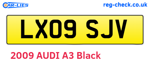 LX09SJV are the vehicle registration plates.
