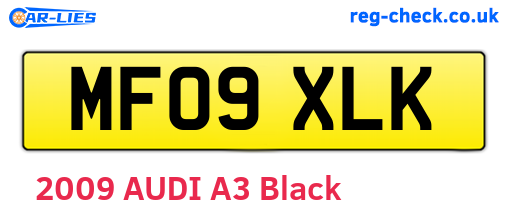 MF09XLK are the vehicle registration plates.