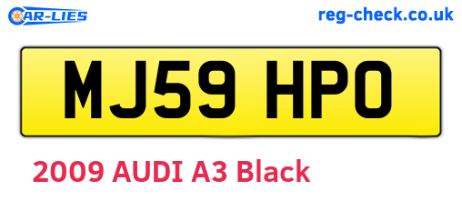 MJ59HPO are the vehicle registration plates.