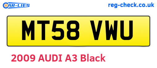 MT58VWU are the vehicle registration plates.