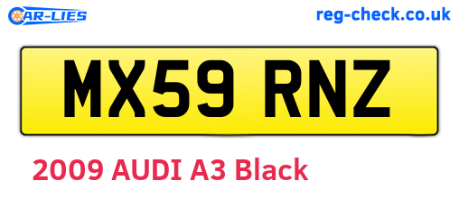 MX59RNZ are the vehicle registration plates.
