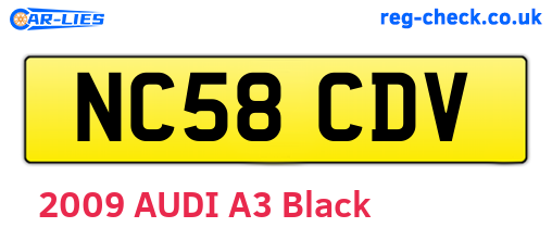 NC58CDV are the vehicle registration plates.