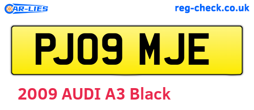 PJ09MJE are the vehicle registration plates.