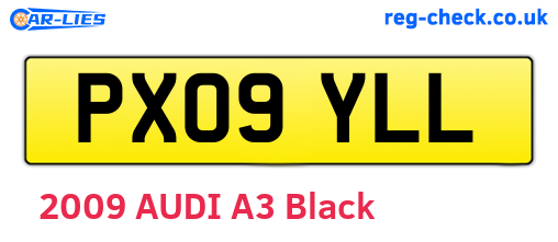 PX09YLL are the vehicle registration plates.