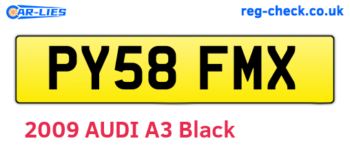 PY58FMX are the vehicle registration plates.
