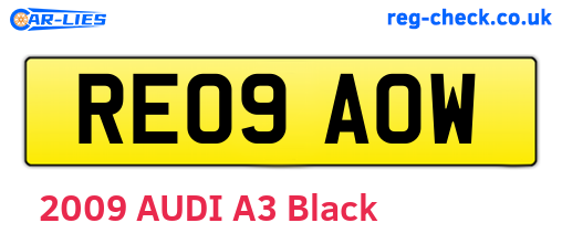RE09AOW are the vehicle registration plates.