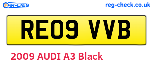 RE09VVB are the vehicle registration plates.