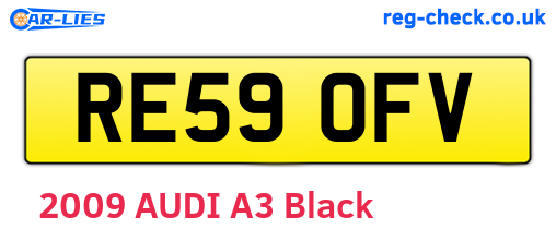 RE59OFV are the vehicle registration plates.