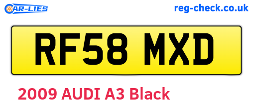 RF58MXD are the vehicle registration plates.