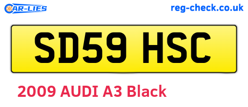 SD59HSC are the vehicle registration plates.