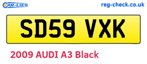 SD59VXK are the vehicle registration plates.