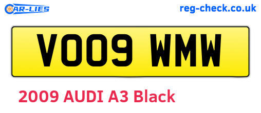 VO09WMW are the vehicle registration plates.
