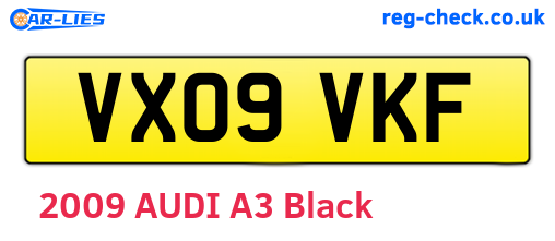 VX09VKF are the vehicle registration plates.