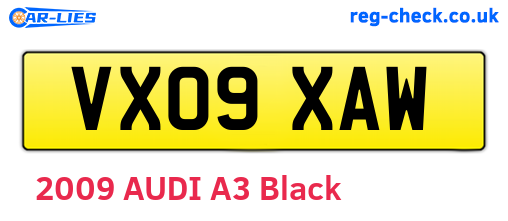 VX09XAW are the vehicle registration plates.