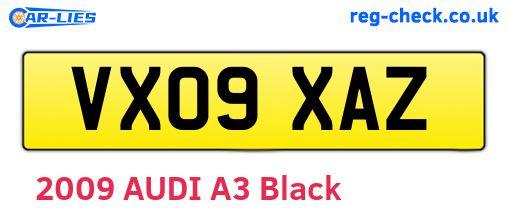 VX09XAZ are the vehicle registration plates.