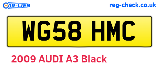 WG58HMC are the vehicle registration plates.