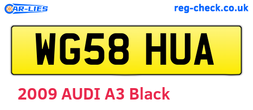WG58HUA are the vehicle registration plates.