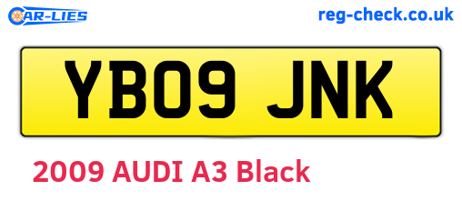 YB09JNK are the vehicle registration plates.