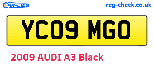 YC09MGO are the vehicle registration plates.