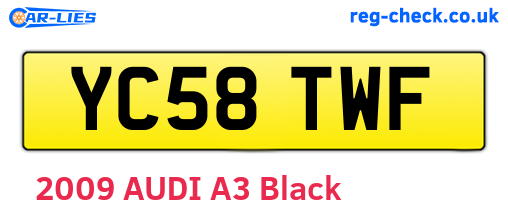 YC58TWF are the vehicle registration plates.