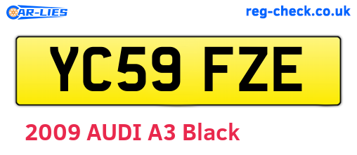 YC59FZE are the vehicle registration plates.